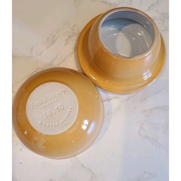 Emile Henry Butter Bell Ceramic Yellow 16-10 Made in France Good Condition Flaw - Picture 6 of 8